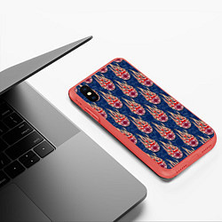 Чехол iPhone XS Max матовый Ставки, фишки, покер, цвет: 3D-красный — фото 2