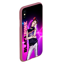 Чехол iPhone XS Max матовый Blackpink - Jennie, цвет: 3D-малиновый — фото 2