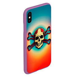 Чехол iPhone XS Max матовый Красочный веселый роджер, цвет: 3D-фиолетовый — фото 2