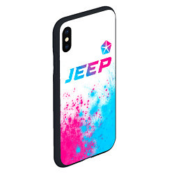 Чехол iPhone XS Max матовый Jeep neon gradient style: символ сверху, цвет: 3D-черный — фото 2