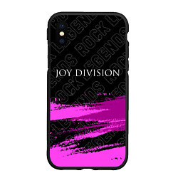 Чехол iPhone XS Max матовый Joy Division rock legends: символ сверху, цвет: 3D-черный