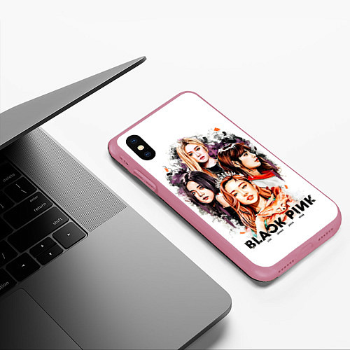 Чехол iPhone XS Max матовый Blackpink 2018 / 3D-Малиновый – фото 3