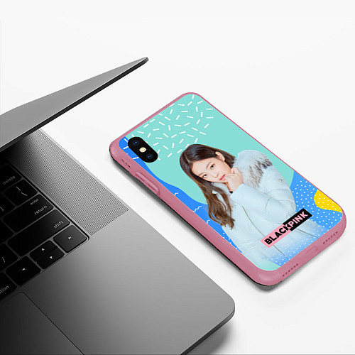 Чехол iPhone XS Max матовый Blackpink winter style / 3D-Малиновый – фото 3