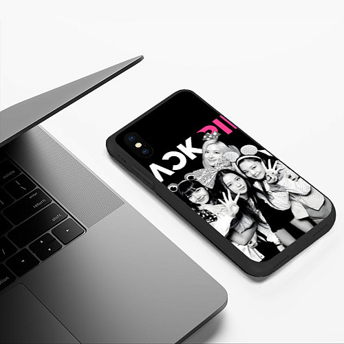 Чехол iPhone XS Max матовый Blackpink funny girls / 3D-Черный – фото 3