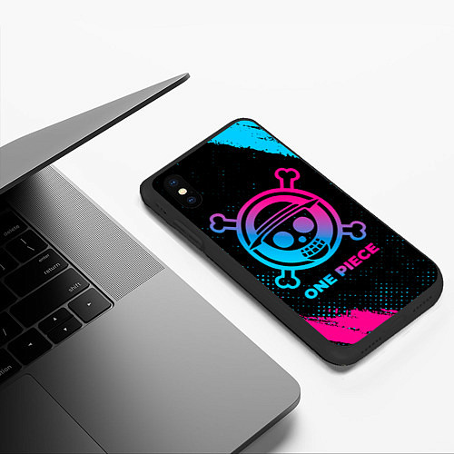 Чехол iPhone XS Max матовый One Piece - neon gradient / 3D-Черный – фото 3