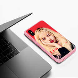 Чехол iPhone XS Max матовый Blackpink Lisa bright makeup, цвет: 3D-баблгам — фото 2