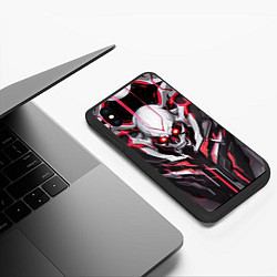 Чехол iPhone XS Max матовый Кибернетический череп, цвет: 3D-черный — фото 2