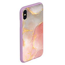 Чехол iPhone XS Max матовый Texture and glitter, цвет: 3D-сиреневый — фото 2