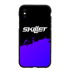 Чехол iPhone XS Max матовый Skillet purple grunge, цвет: 3D-черный