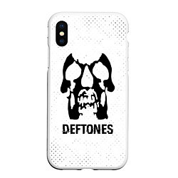 Чехол iPhone XS Max матовый Deftones glitch на светлом фоне, цвет: 3D-белый