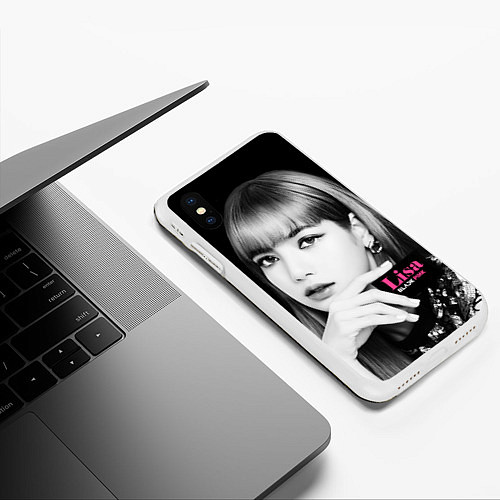 Чехол iPhone XS Max матовый Blackpink Lisa Business card / 3D-Белый – фото 3