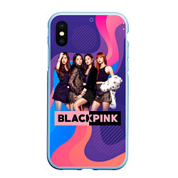 Чехол iPhone XS Max матовый K-pop Blackpink girls, цвет: 3D-голубой