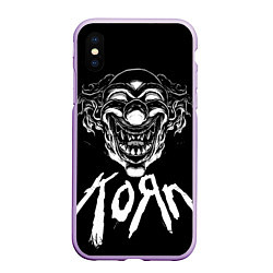 Чехол iPhone XS Max матовый KoЯn - clown face, цвет: 3D-сиреневый