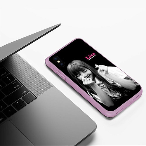 Чехол iPhone XS Max матовый Blackpink Lisa Sign of love / 3D-Сиреневый – фото 3