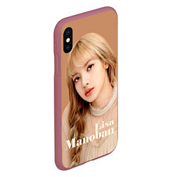 Чехол iPhone XS Max матовый Blackpink Lisa blonde, цвет: 3D-малиновый — фото 2