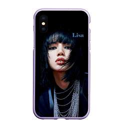 Чехол iPhone XS Max матовый Blackpink Lisa Piercing, цвет: 3D-светло-сиреневый