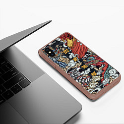 Чехол iPhone XS Max матовый Japanese art, цвет: 3D-коричневый — фото 2