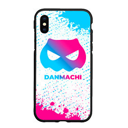 Чехол iPhone XS Max матовый DanMachi neon gradient style, цвет: 3D-черный