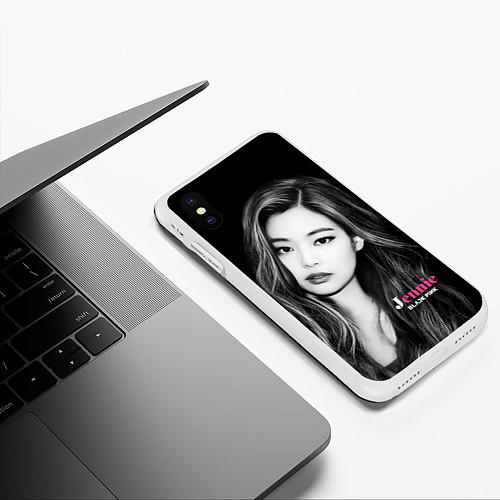 Чехол iPhone XS Max матовый Jennie Kim Blackpink / 3D-Белый – фото 3