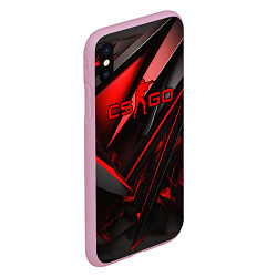 Чехол iPhone XS Max матовый CS GO black red, цвет: 3D-розовый — фото 2