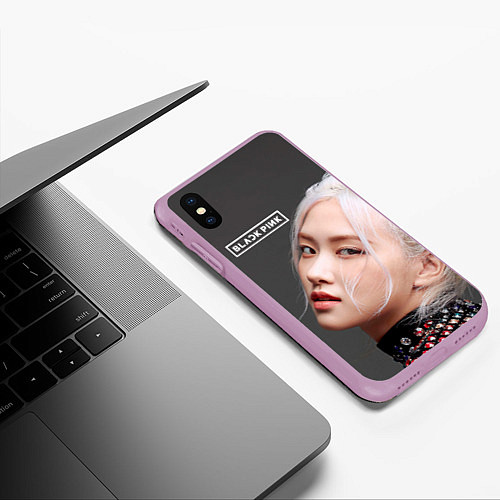 Чехол iPhone XS Max матовый Blackpink Rose gray / 3D-Сиреневый – фото 3