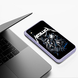 Чехол iPhone XS Max матовый Metallica - warrior, цвет: 3D-светло-сиреневый — фото 2