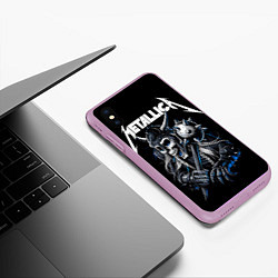 Чехол iPhone XS Max матовый Metallica - warrior, цвет: 3D-сиреневый — фото 2