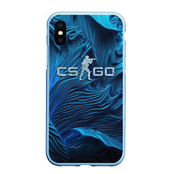 Чехол iPhone XS Max матовый CS GO ice logo, цвет: 3D-голубой