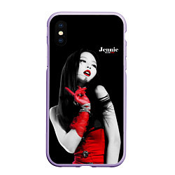 Чехол iPhone XS Max матовый Blackpink Jennie Red dress, цвет: 3D-светло-сиреневый