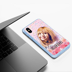 Чехол iPhone XS Max матовый Lisa kpop, цвет: 3D-голубой — фото 2