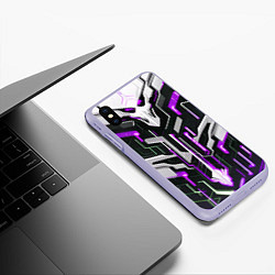 Чехол iPhone XS Max матовый Кибер Броня Фиолетовая, цвет: 3D-светло-сиреневый — фото 2