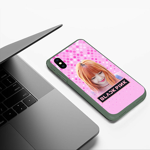 Чехол iPhone XS Max матовый Blackpink Lisa / 3D-Темно-зеленый – фото 3