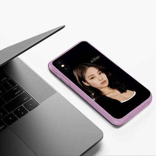 Чехол iPhone XS Max матовый Blackpink Jennie sportswoman / 3D-Сиреневый – фото 3