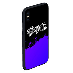 Чехол iPhone XS Max матовый Aerosmith purple grunge, цвет: 3D-черный — фото 2