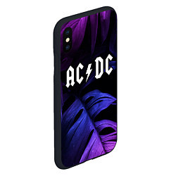 Чехол iPhone XS Max матовый AC DC neon monstera, цвет: 3D-черный — фото 2