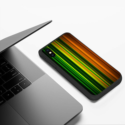 Чехол iPhone XS Max матовый Звуковой спектр / 3D-Черный – фото 3