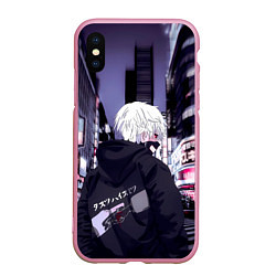 Чехол iPhone XS Max матовый Kaneki Ken, цвет: 3D-розовый