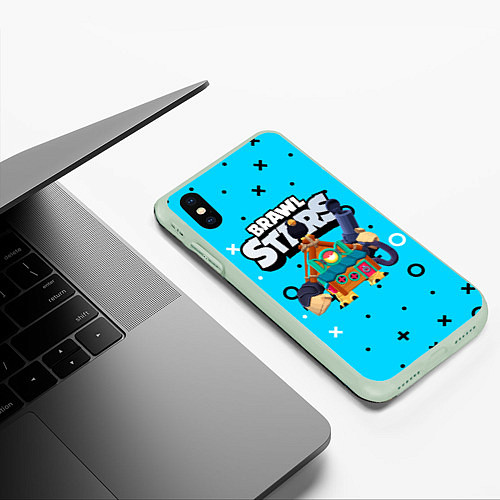 Чехол iPhone XS Max матовый 8bit ghost skin / 3D-Салатовый – фото 3