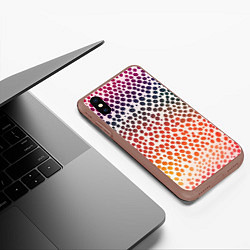 Чехол iPhone XS Max матовый Радужные градиентные круги, цвет: 3D-коричневый — фото 2