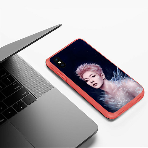 Чехол iPhone XS Max матовый Кай во льду / 3D-Красный – фото 3