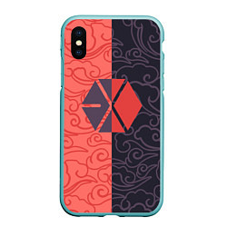 Чехол iPhone XS Max матовый EXO Clouds, цвет: 3D-мятный