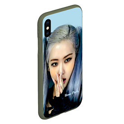 Чехол iPhone XS Max матовый Rose Park Blackpink, цвет: 3D-темно-зеленый — фото 2