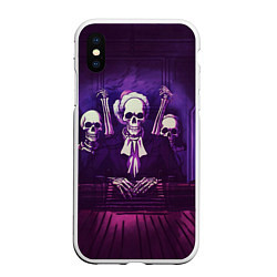 Чехол iPhone XS Max матовый Скелеты Призраки в Суде - Phonk, цвет: 3D-белый