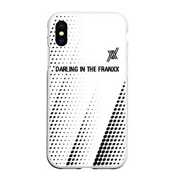 Чехол iPhone XS Max матовый Darling in the FranXX glitch на светлом фоне: симв, цвет: 3D-белый