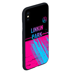 Чехол iPhone XS Max матовый Linkin Park - neon gradient: символ сверху, цвет: 3D-черный — фото 2