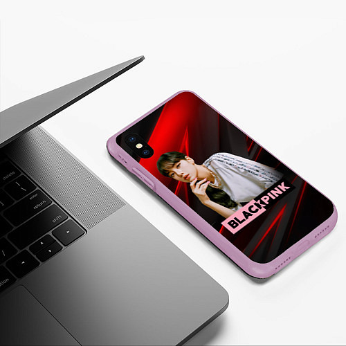 Чехол iPhone XS Max матовый Lisa Blackpink kpop / 3D-Сиреневый – фото 3