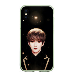 Чехол iPhone XS Max матовый Byun Baek hyun, цвет: 3D-салатовый