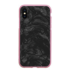 Чехол iPhone XS Max матовый Dark texture, цвет: 3D-розовый