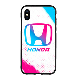 Чехол iPhone XS Max матовый Honda neon gradient style, цвет: 3D-черный