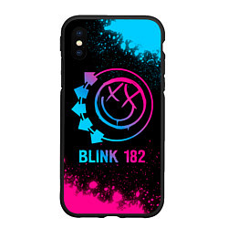 Чехол iPhone XS Max матовый Blink 182 - neon gradient, цвет: 3D-черный